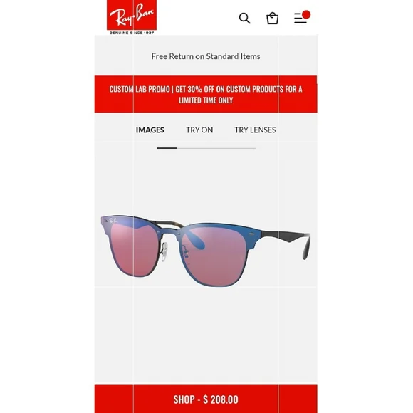 Ray Ban RB 3576N Blaze mirrored Clubmasters